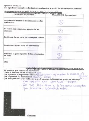 Evaluaciones de los alumnos de 3º año-Polimodal al desempeño del docente practicante